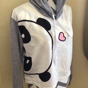 Panda Cropped Hoodie